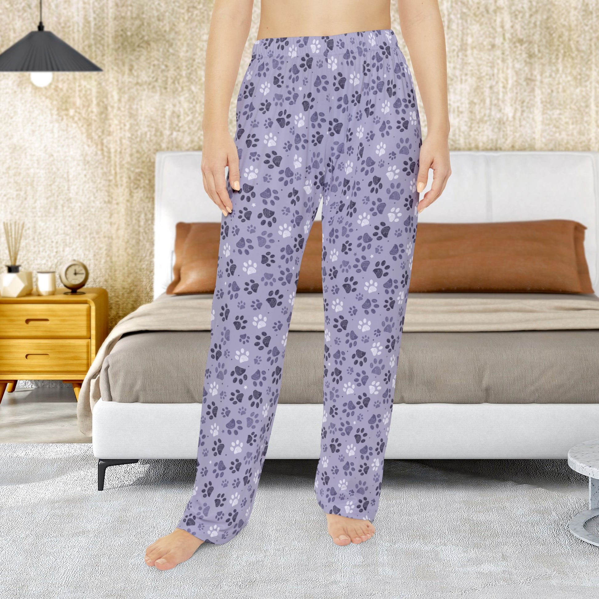 Women’s Lavender Paw Prints Pajama Pants