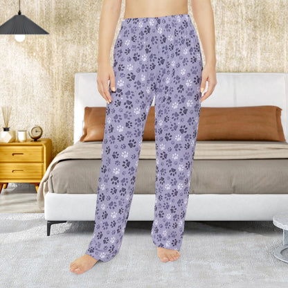 Women’s Lavender Paw Prints Pajama Pants