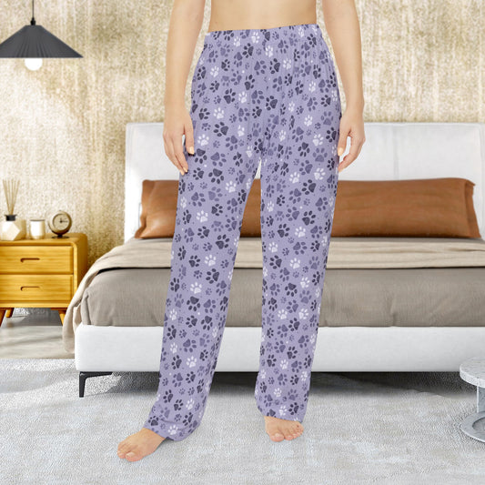 Women’s Lavender Paw Prints Pajama Pants