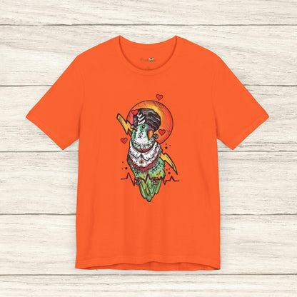 Bride of Frankenstein Lovebird, Hand-Drawn & Hand-Colored Tee