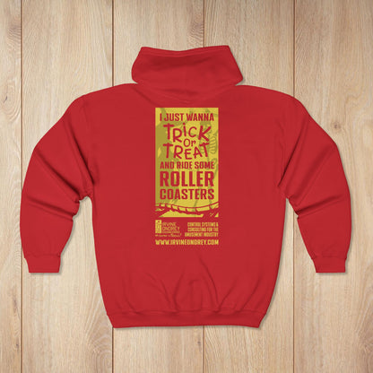 I Just Wanna Trick-or-Treat & Roller Coasters Zip Hoodie • Irvine Ondrey Engineering