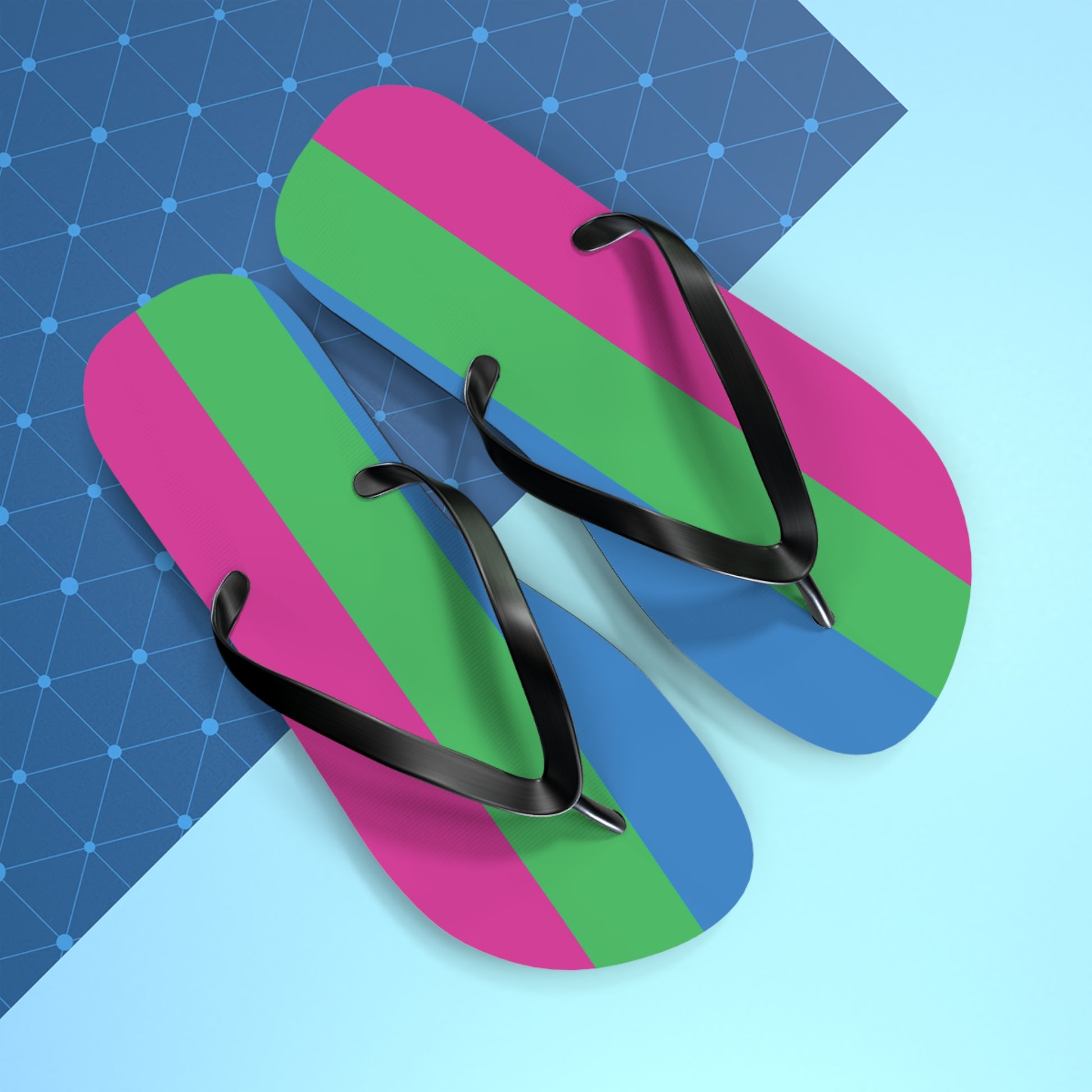 Polysexual Pride Flip Flops