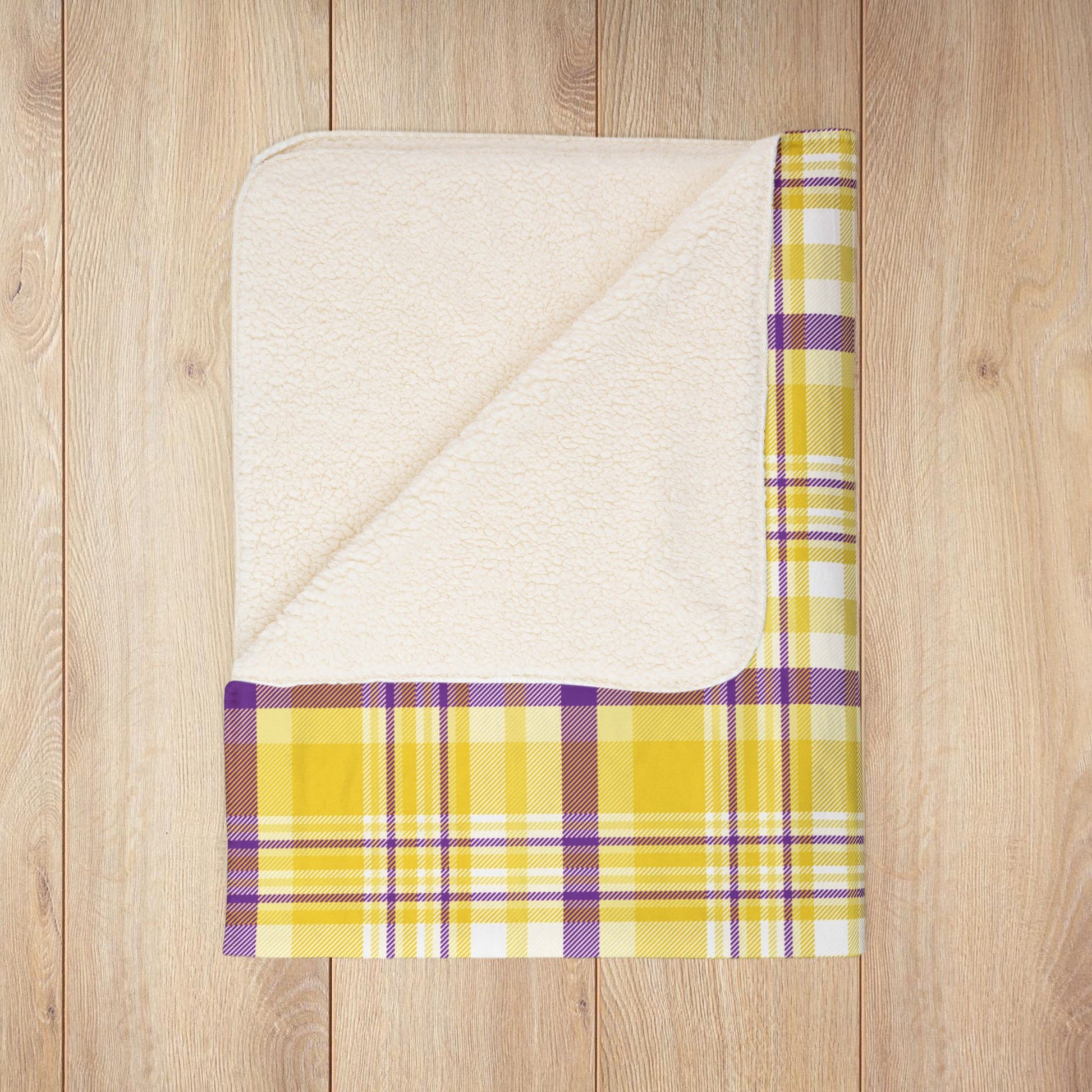 Intersex Pride Plaid Fleece Sherpa Blanket