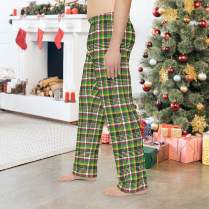 Men’s Christmas Green and Gold Green Bay WI Plaid Pajama Pants