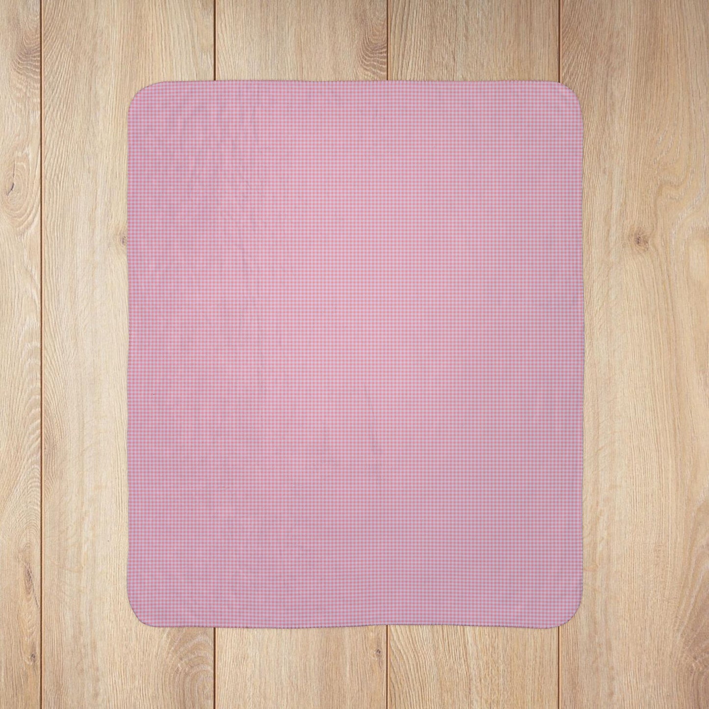 Pink & Lavender Gingham Fleece Sherpa Blanket