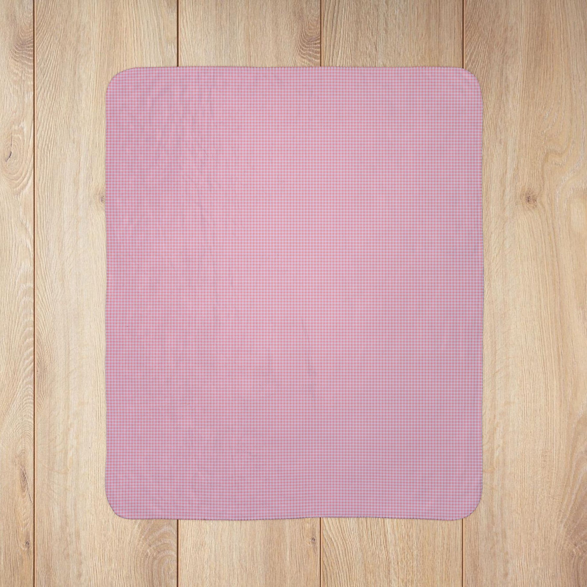 Pink & Lavender Gingham Fleece Sherpa Blanket