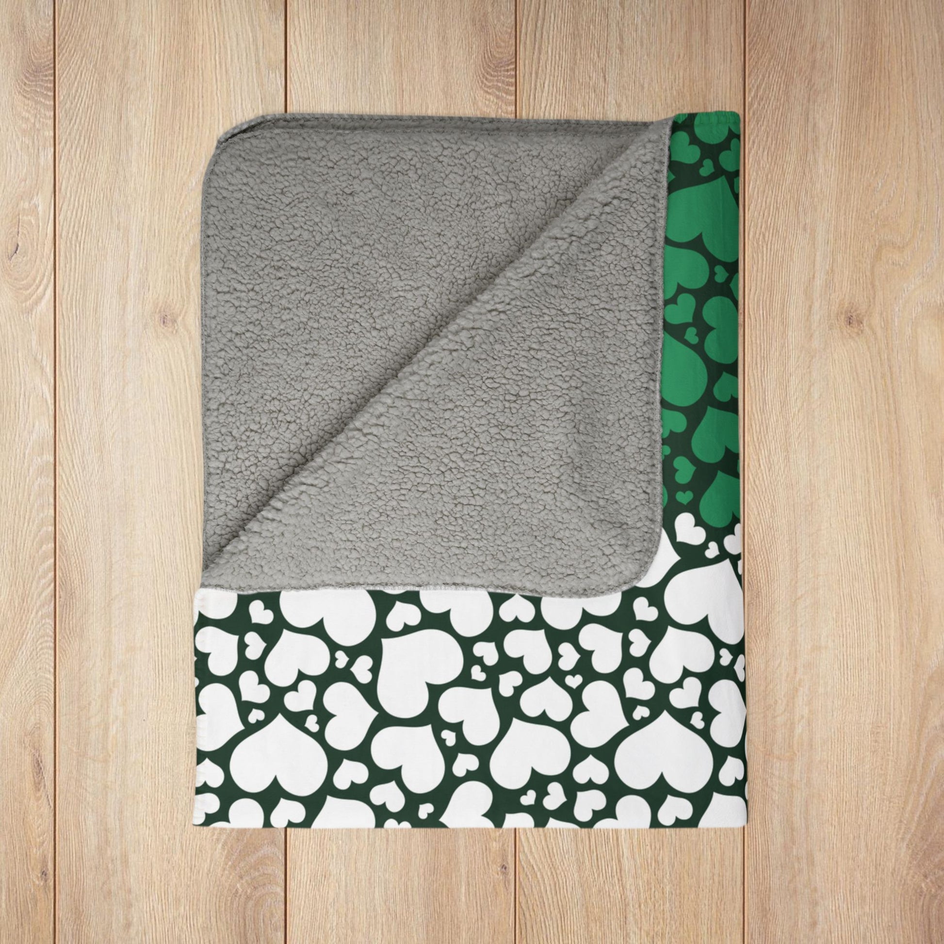 Ireland Flag Hearts Fleece Sherpa Blanket