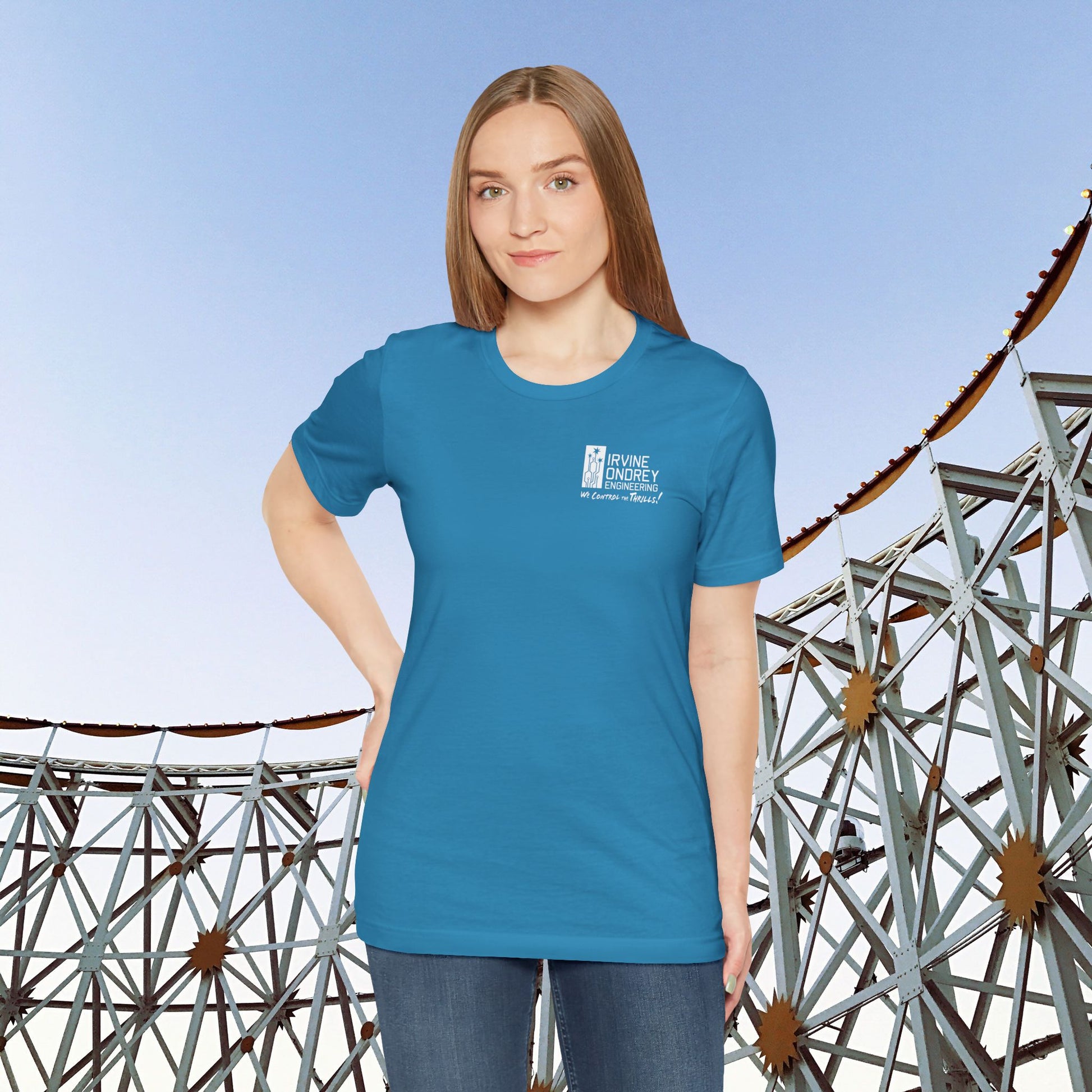 I Just Wanna Play Pickleball & Ride Roller Coasters Tee (BACK graphic) • Irvine Ondrey Engineering