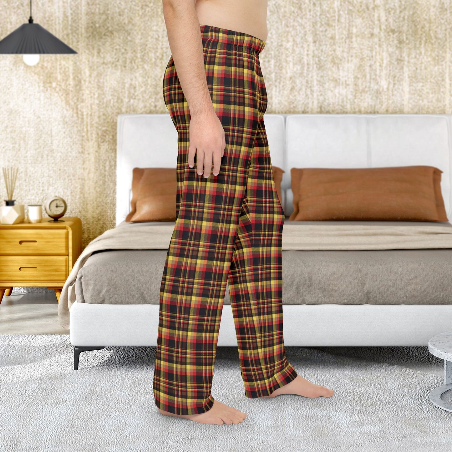 Men’s Black, Red & Yellow Gurnee IL Pajama Pants