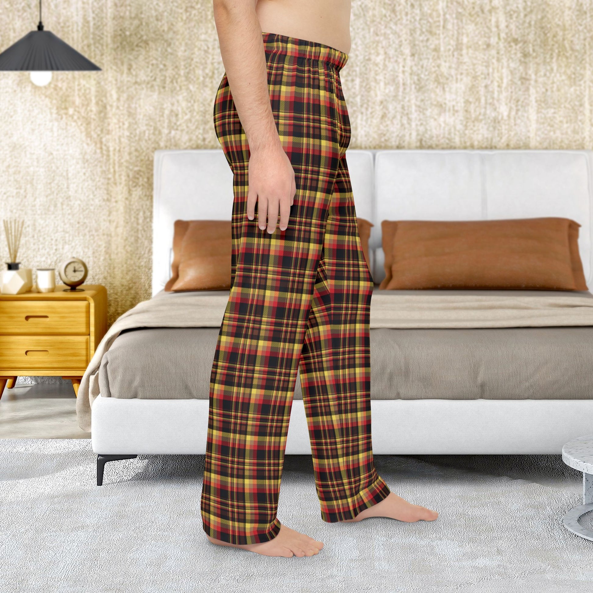 Men’s Black, Red & Yellow Gurnee IL Pajama Pants