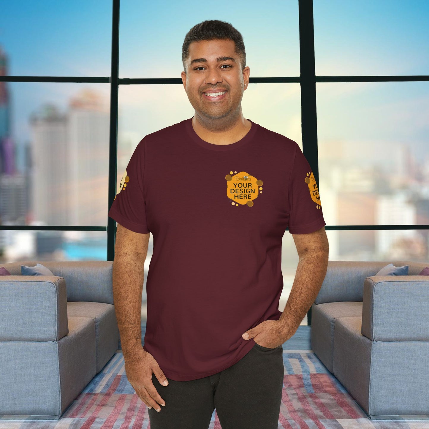 Maroon Custom Reds, Browns & Cream Tees for BELLA+CANVAS® 3001