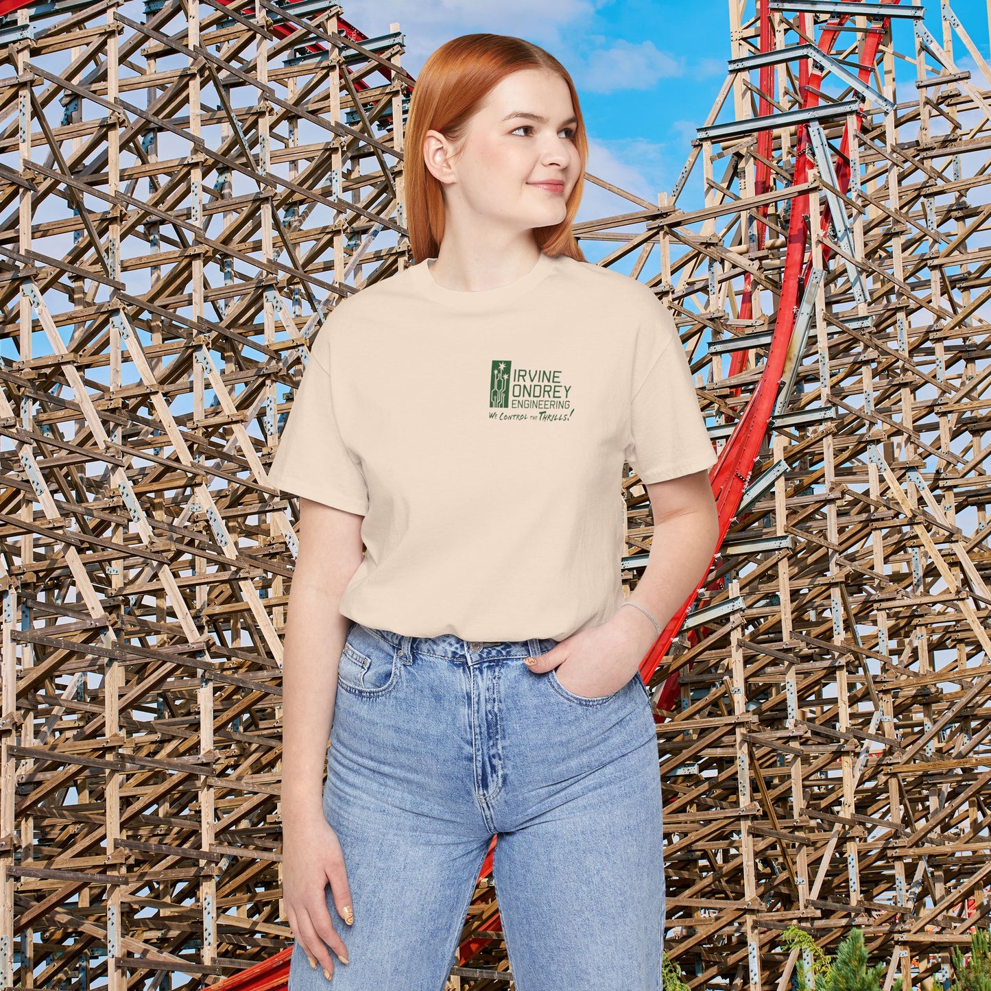 I Just Wanna Watch Basketball & Ride Roller Coasters Tee (BACK graphic) • Irvine Ondrey Engineering