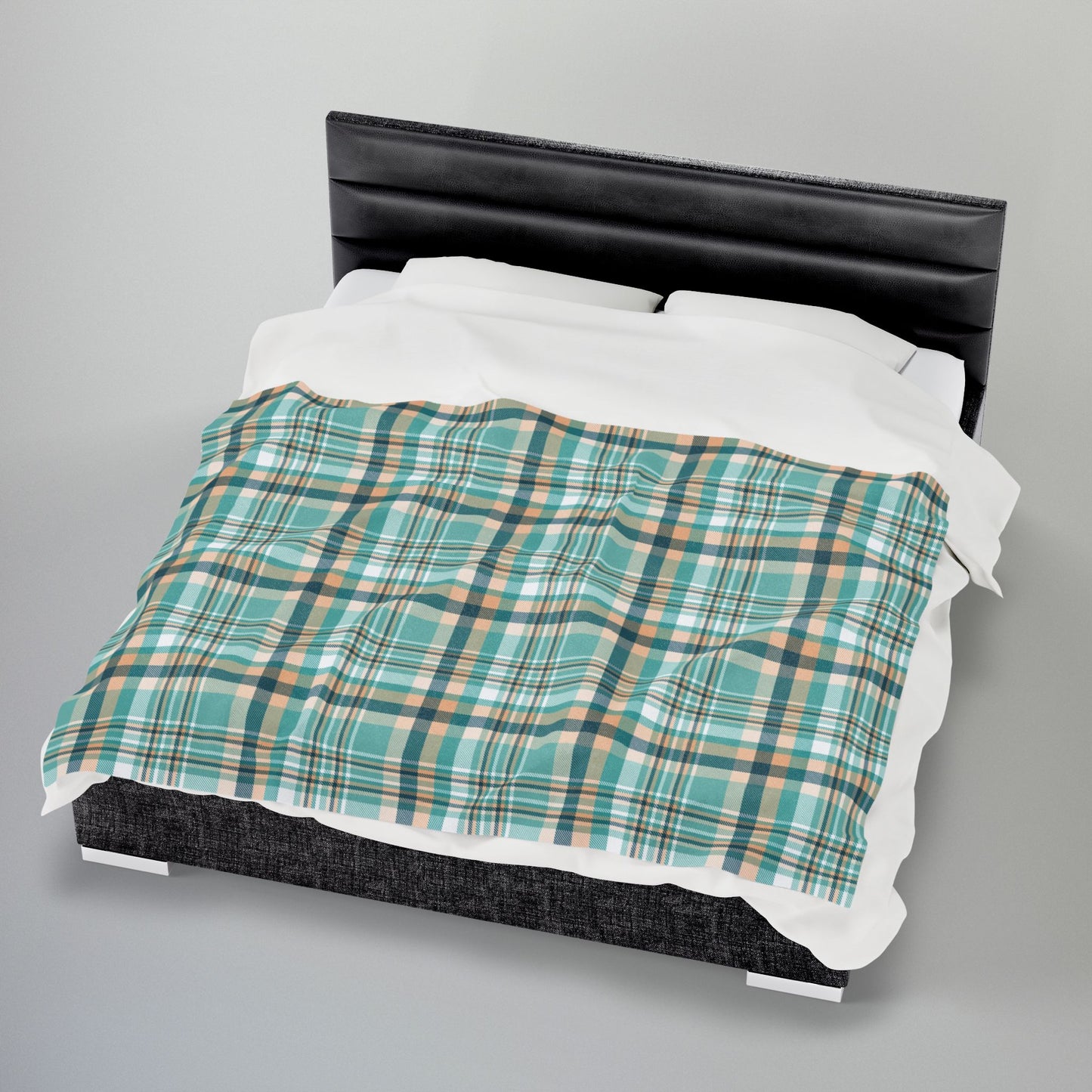 Coastal Shores Plaid Velveteen Plush Blanket