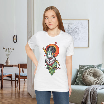 Bride of Frankenstein Lovebird, Hand-Drawn & Hand-Colored Tee
