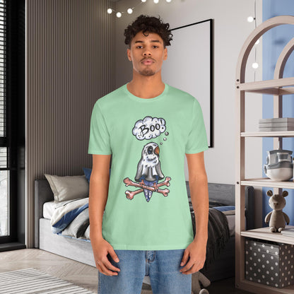 Ghost Lovebird Boo! Hand-Drawn & Hand-Colored Tee