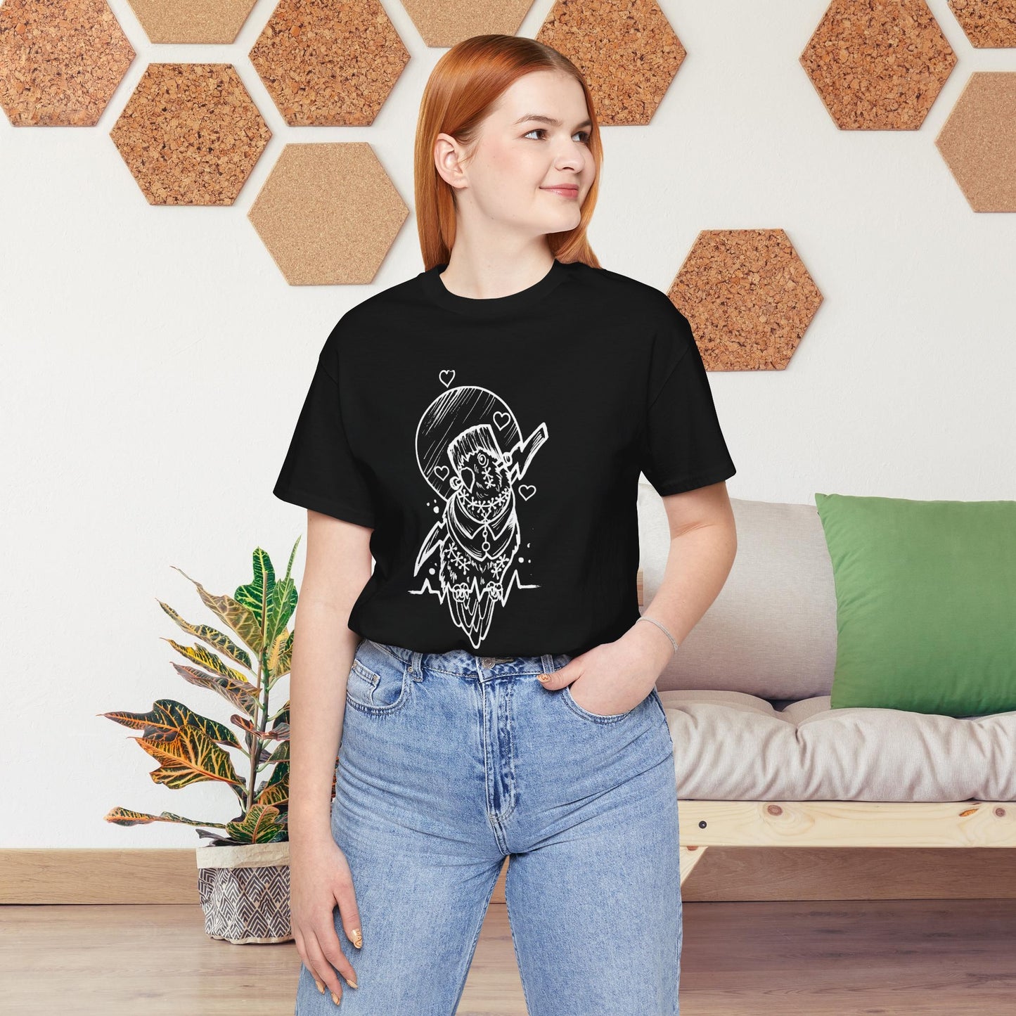 Frankenstein Lovebird, Line Art Tee