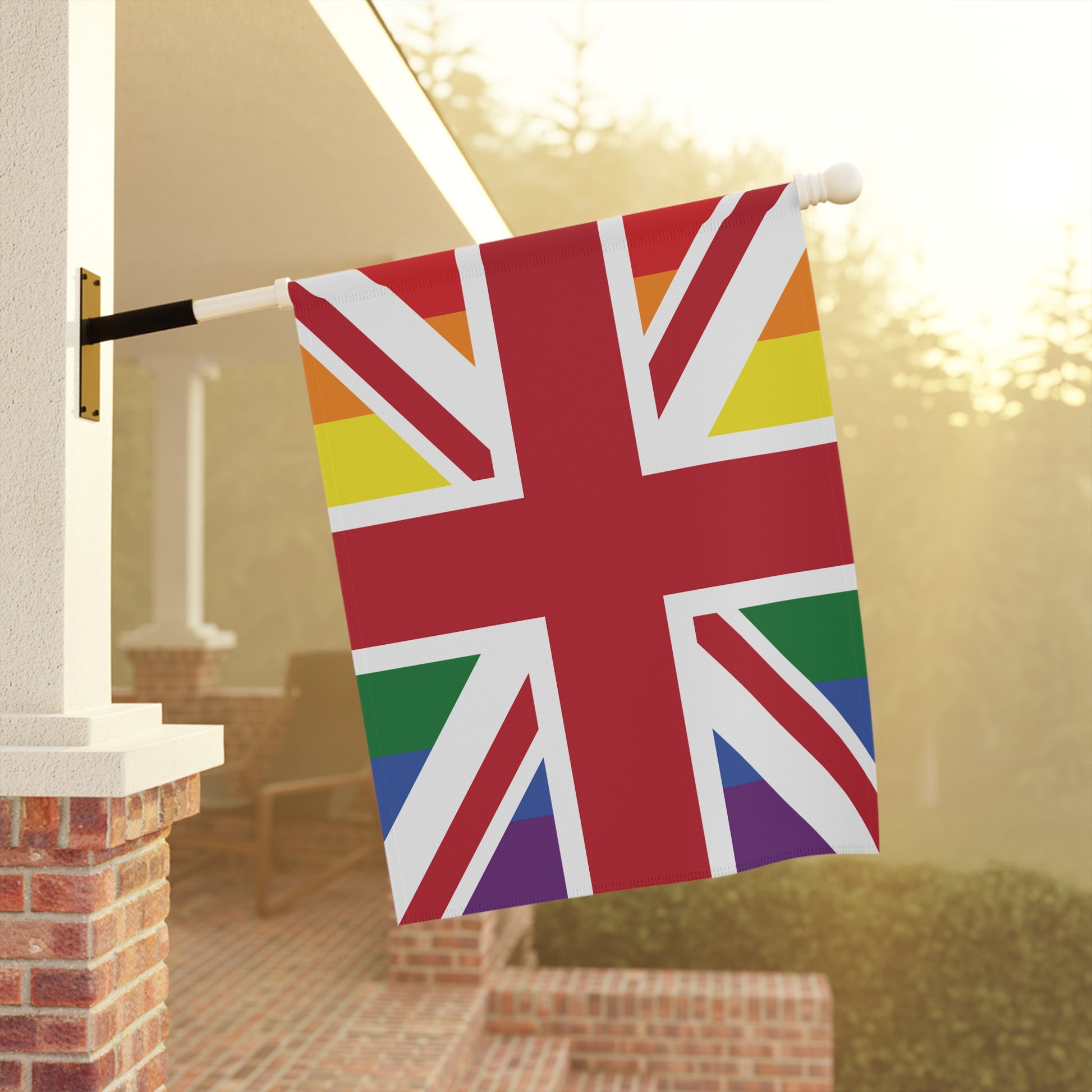 UK LGBTQIA+ Rainbow Pride Horizontal Garden Flag Banner