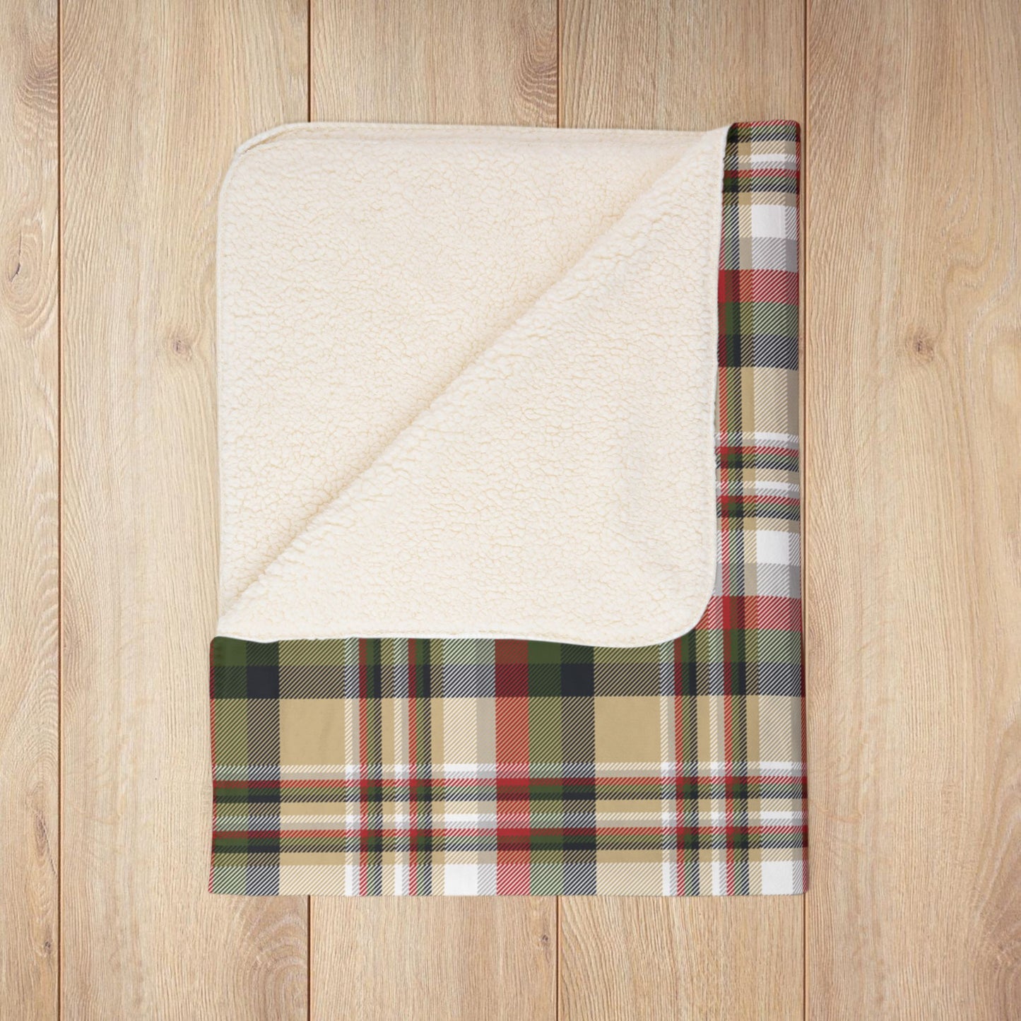 Christmas Black & Gold New Orleans LA Plaid Fleece Sherpa Blanket