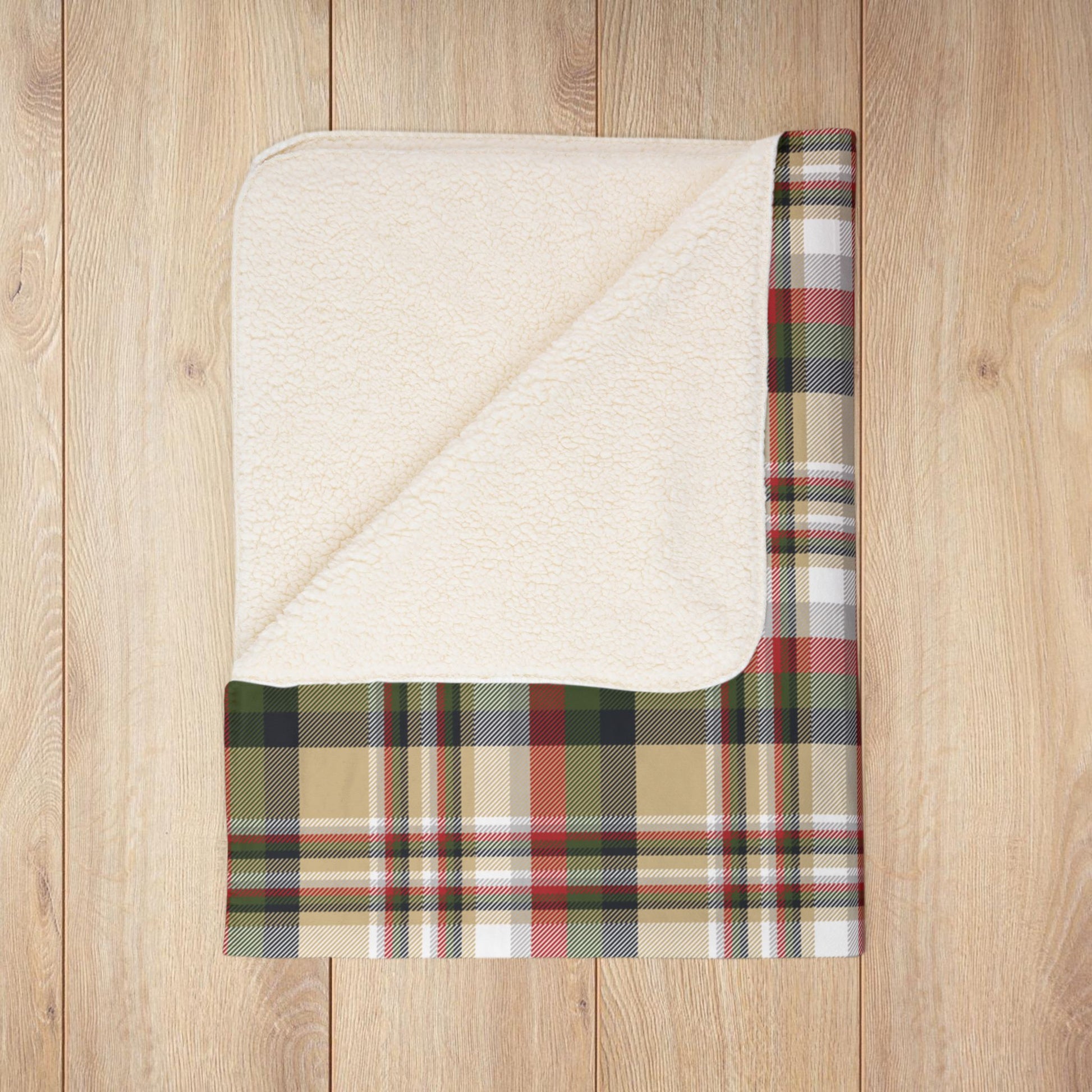 Christmas Black & Gold New Orleans LA Plaid Fleece Sherpa Blanket