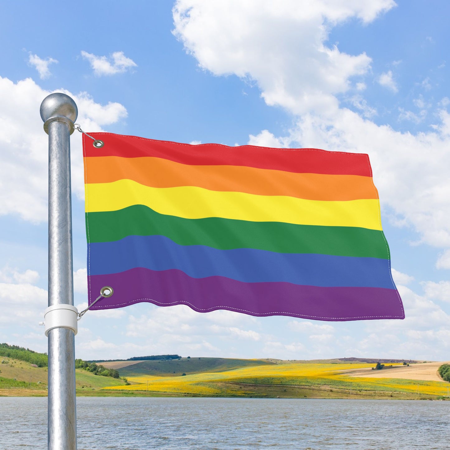 Rainbow Pride Double-Sided Flag with Grommets