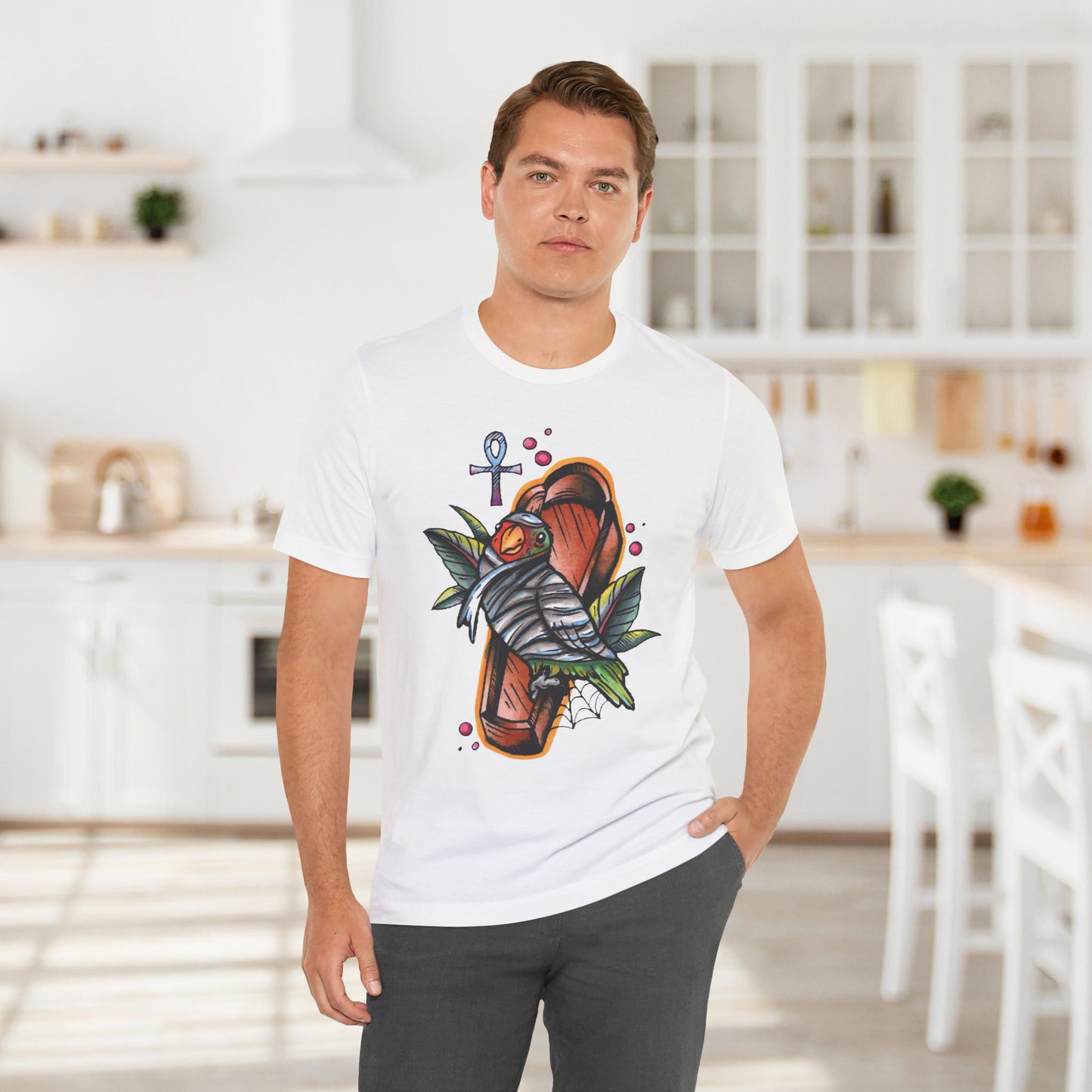 Mummy Lovebird Hand-Drawn & Hand-Colored Tee