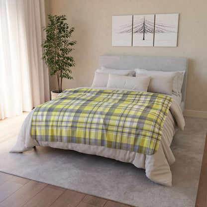 50" × 60" Grey Demigender Pride Plaid Fleece Sherpa Blanket