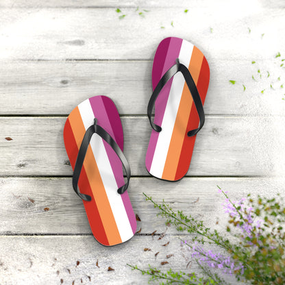M Black sole Lesbian Pride Flip Flops