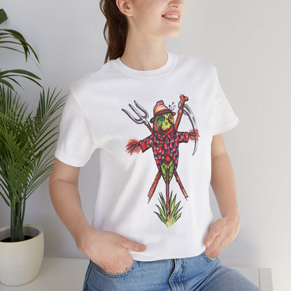 Scarecrow Lovebird, Hand-Drawn & Hand-Colored Tee