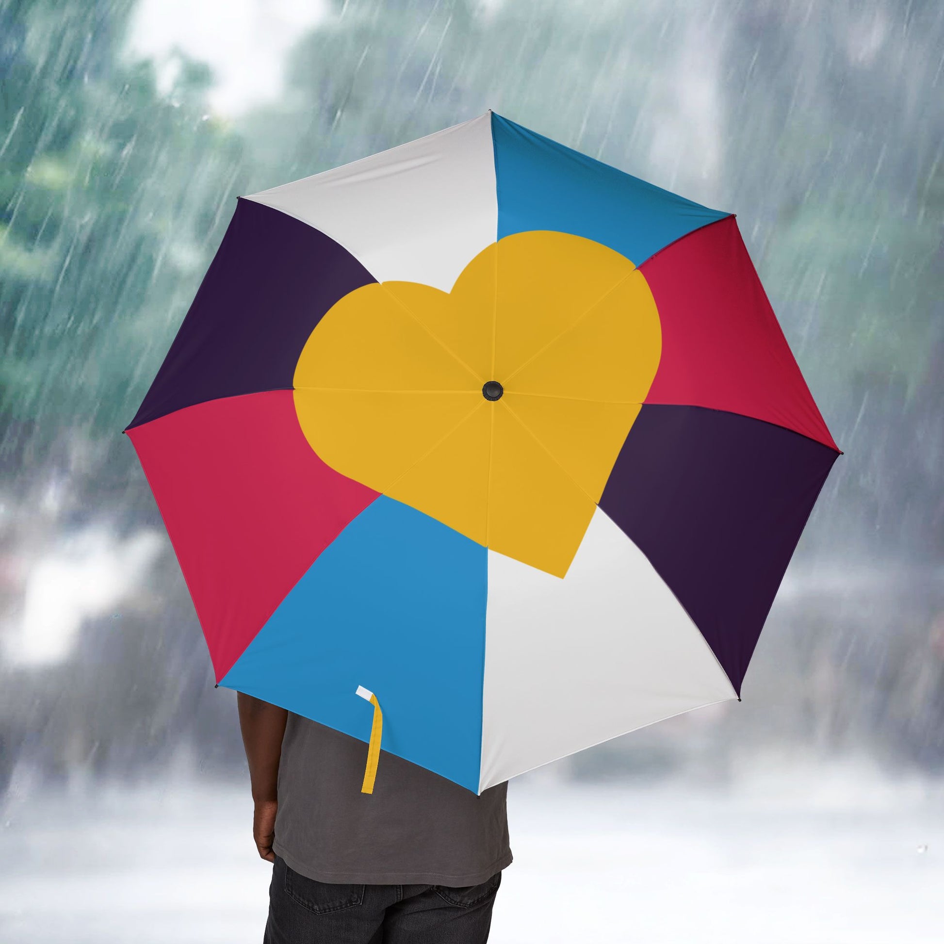 One size Polyamory Heart Pride Umbrella