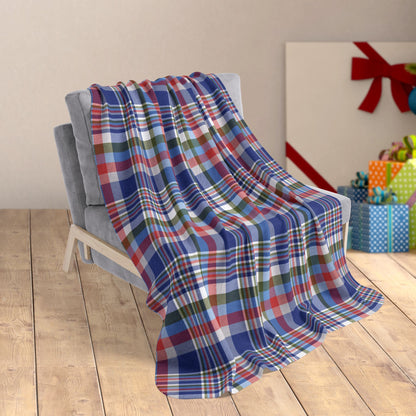 Christmas Red, White & Blue Chicago IL Fleece Sherpa Blanket