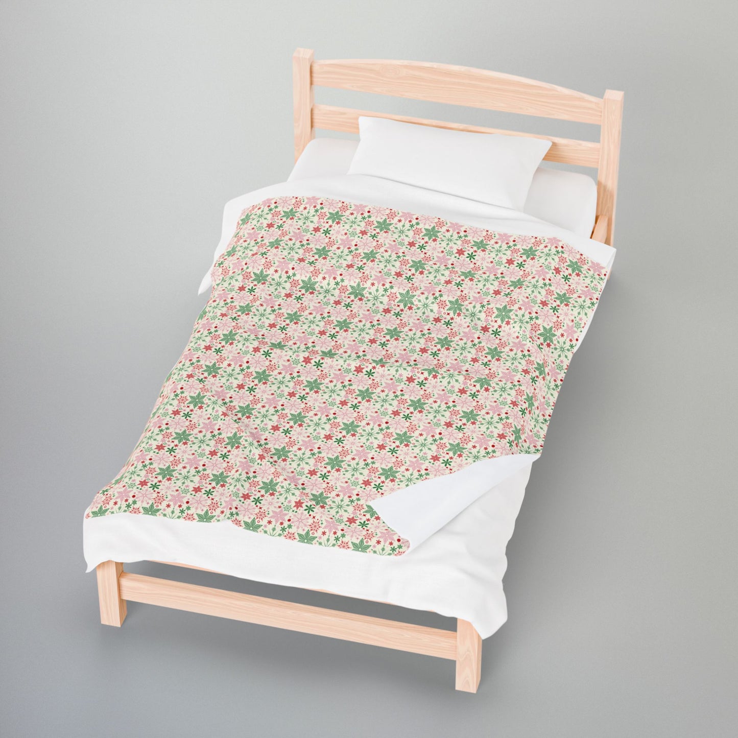 Christmas Pink Snowflake Velveteen Plush Blanket