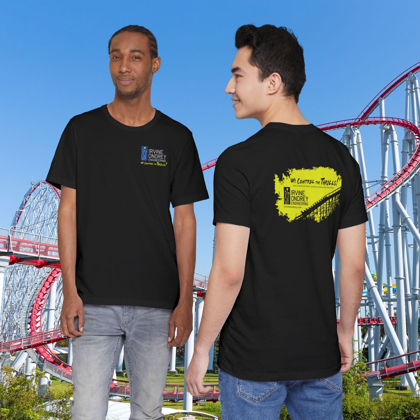 Black OG Woodie Tee (BACK graphic) • Irvine Ondrey Engineering