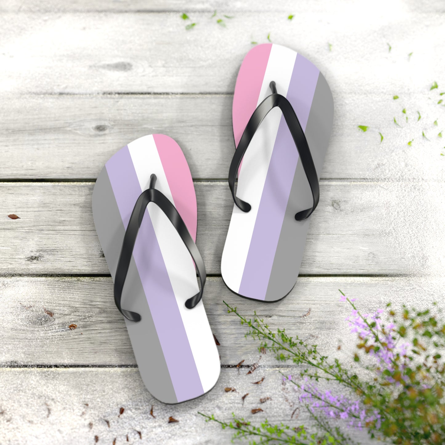 XL Black sole Cupiosexual Pride Flip Flops