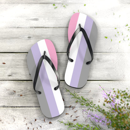 XL Black sole Cupiosexual Pride Flip Flops