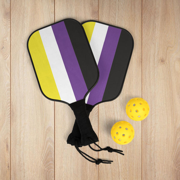 7.5'' × 15.5'' Non-Binary Pride Flag Pickleball Kit