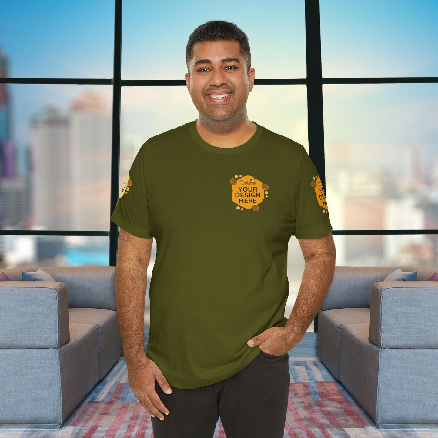 Olive Custom Green Hues Tees for BELLA+CANVAS® 3001