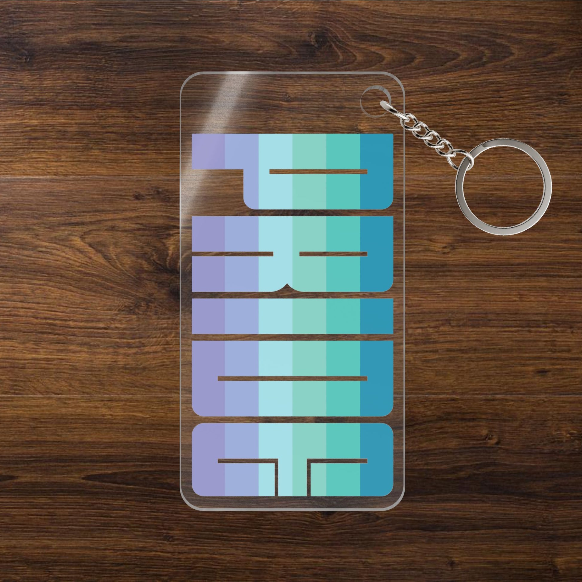 1.18'' x 2.36'' Transparent Neptunic Pride Keychains