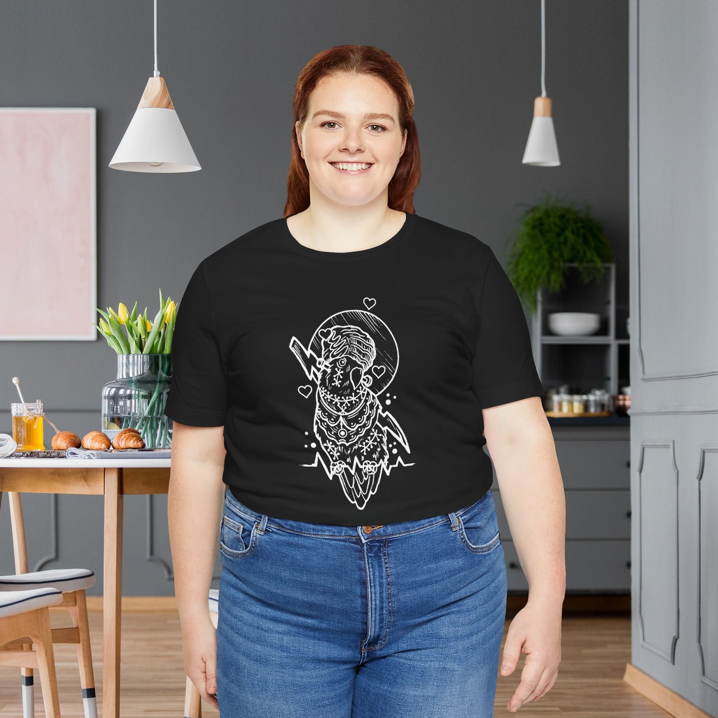 Bride of Frankenstein Lovebird, Line Art Tee