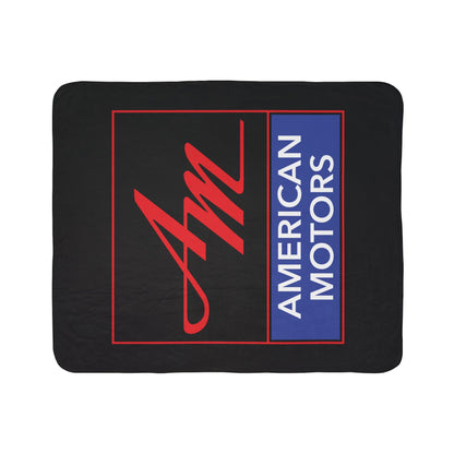 AMC Square Logo Black Fleece Sherpa Blanket