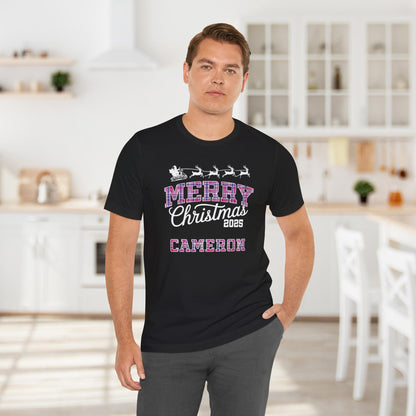 Black Custom Christmas Bisexual Pride Plaid Pajama Tee Top