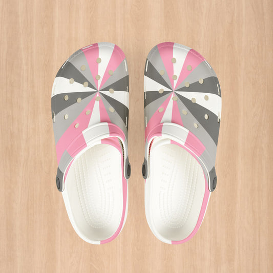 White Demigirl Pride Clogs