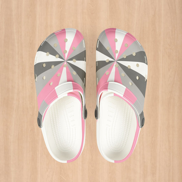 White Demigirl Pride Clogs