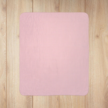 Pink & White Gingham Fleece Sherpa Blanket