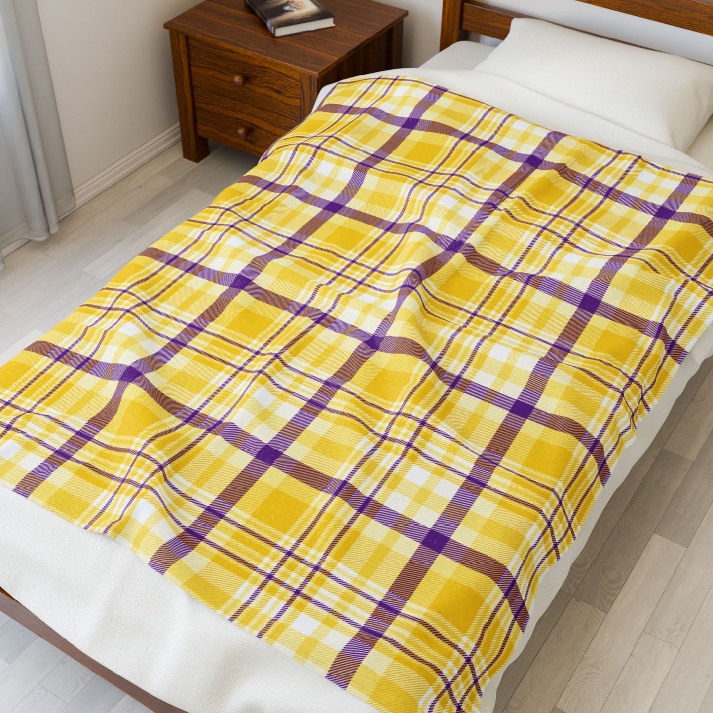 Intersex Pride Plaid Velveteen Plush Blanket