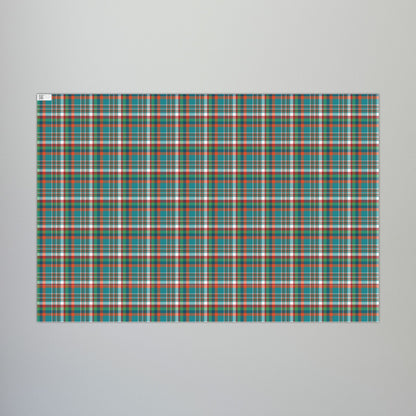 Christmas Aqua & Orange Miami FL Plaid Gift Wrapping Paper Roll