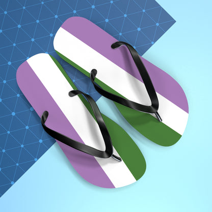 Genderqueer Pride Flip Flops