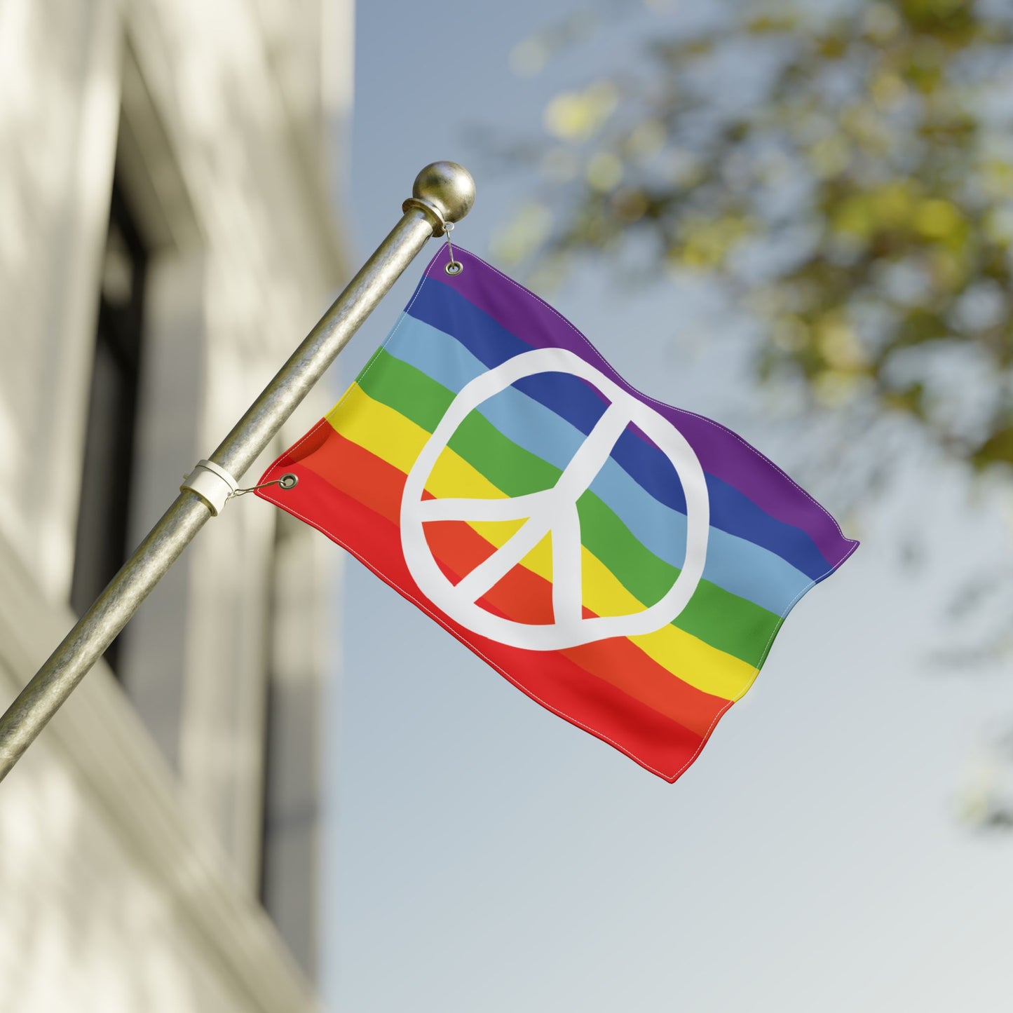 12'' × 18'' Peace Pride Flag with Grommets