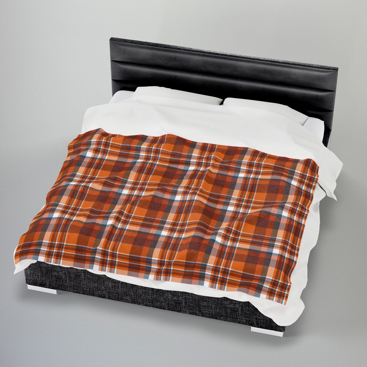 Autumn Blue Plaid Velveteen Plush Blanket