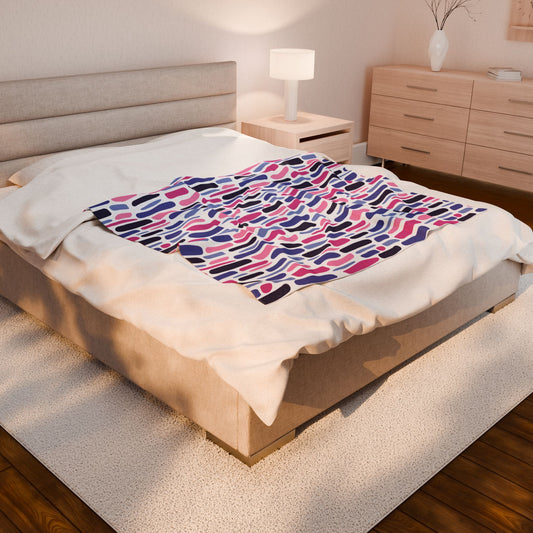 Omnisexual Staggered Mosaic Velveteen Plush Pride Blanket