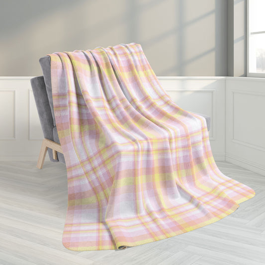 60" × 80" Pangender Pride Plaid Fleece Sherpa Blanket